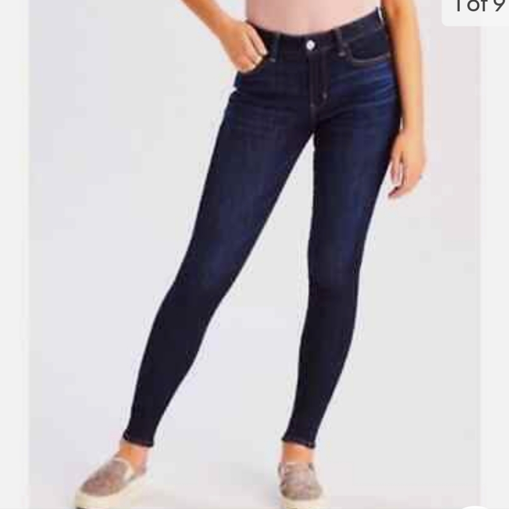 American eagle super super stretch dark wash jeggings
